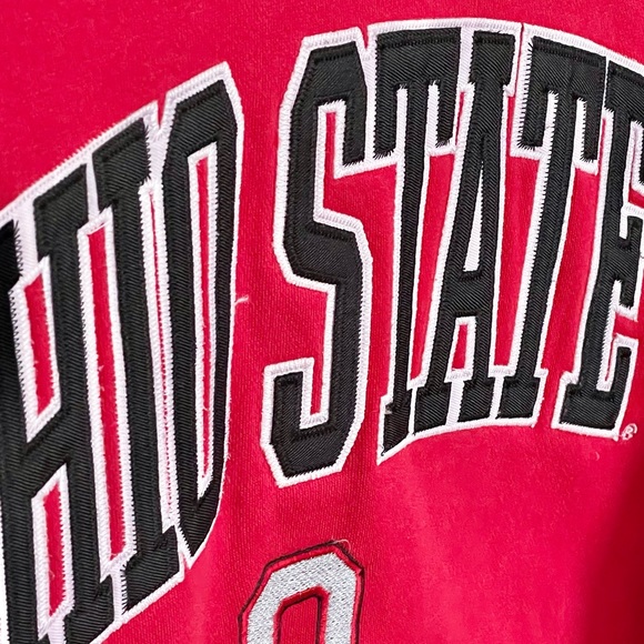 Vintage Ohio State University Buckeyes Embroidered Red Sweatshirt Adult Large - Picture 4 of 8